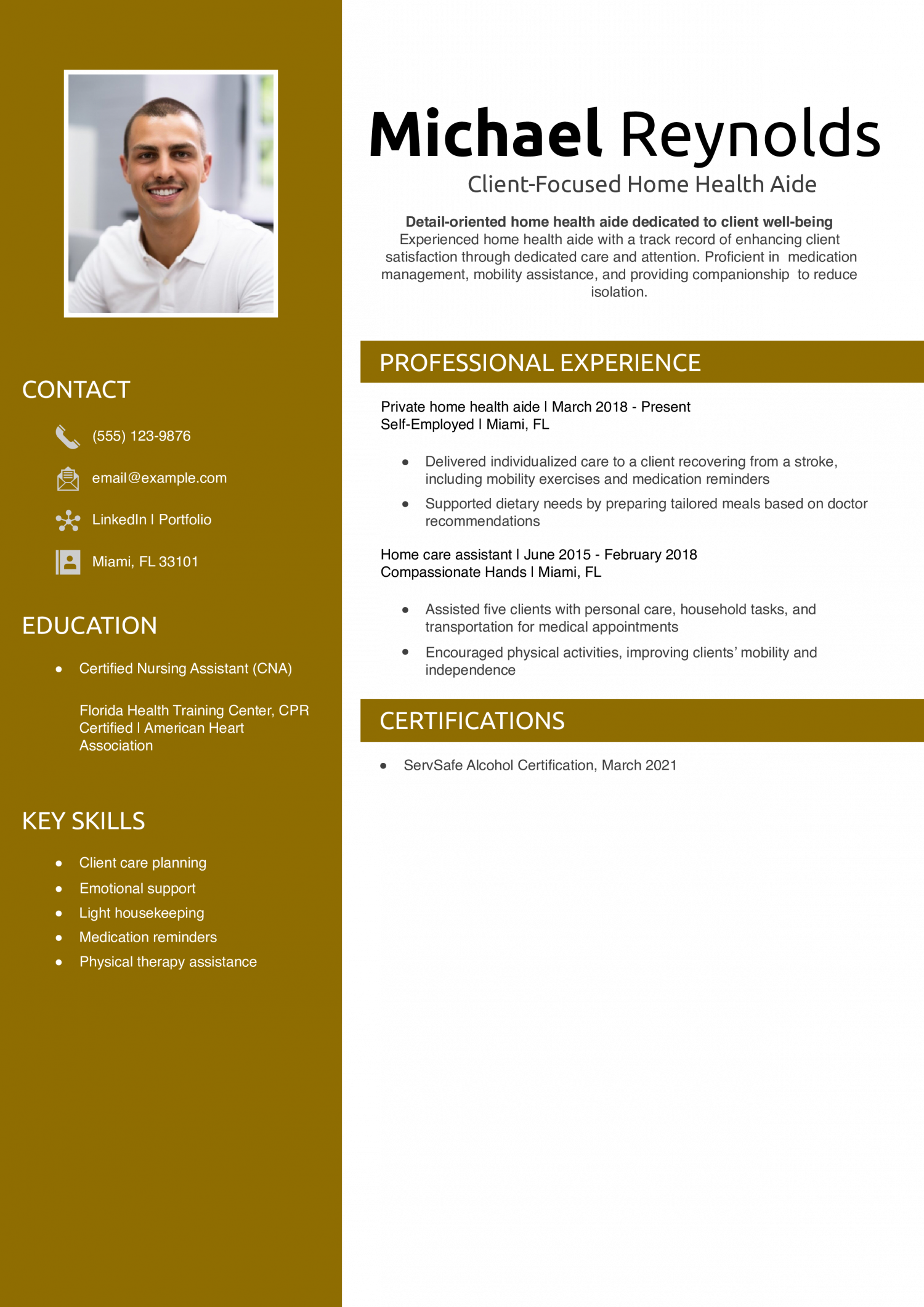 Client-Focused Home Health Aide