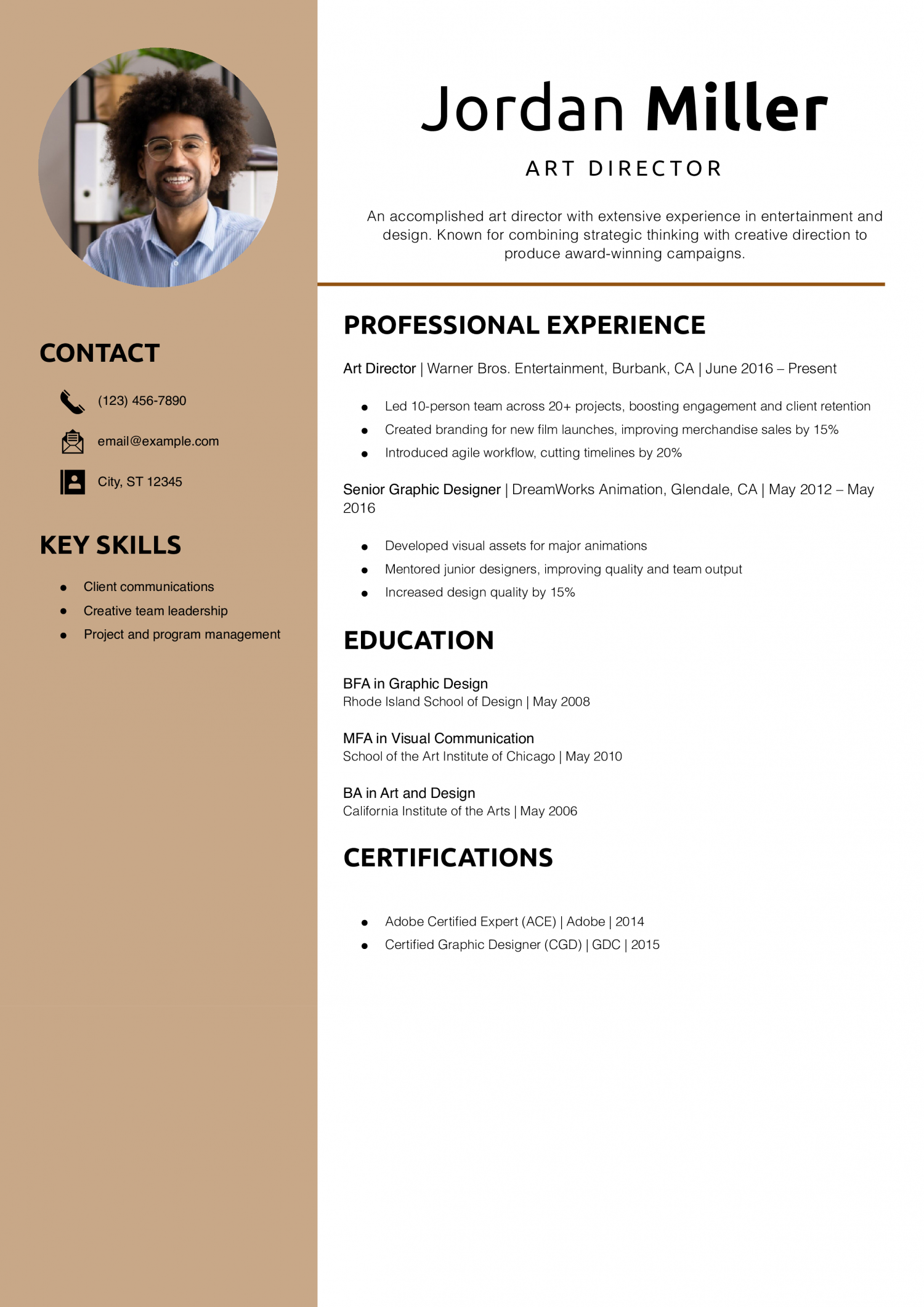 Art Director Resume Example