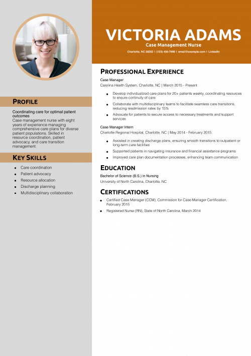 Case Management Nurse Resume Example