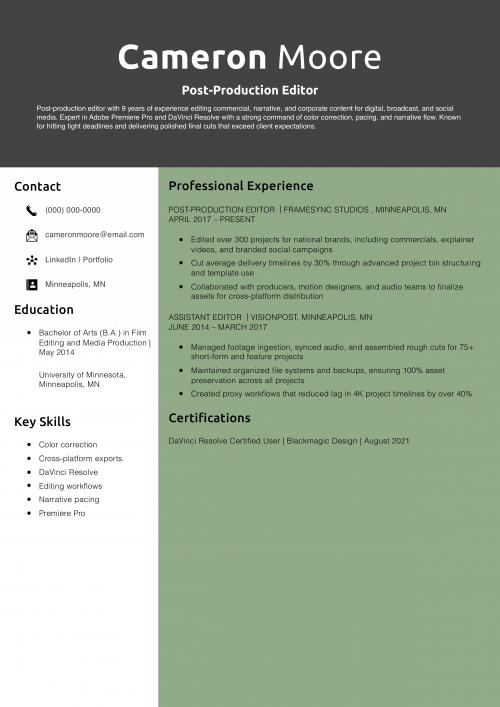 Post-Production Editor