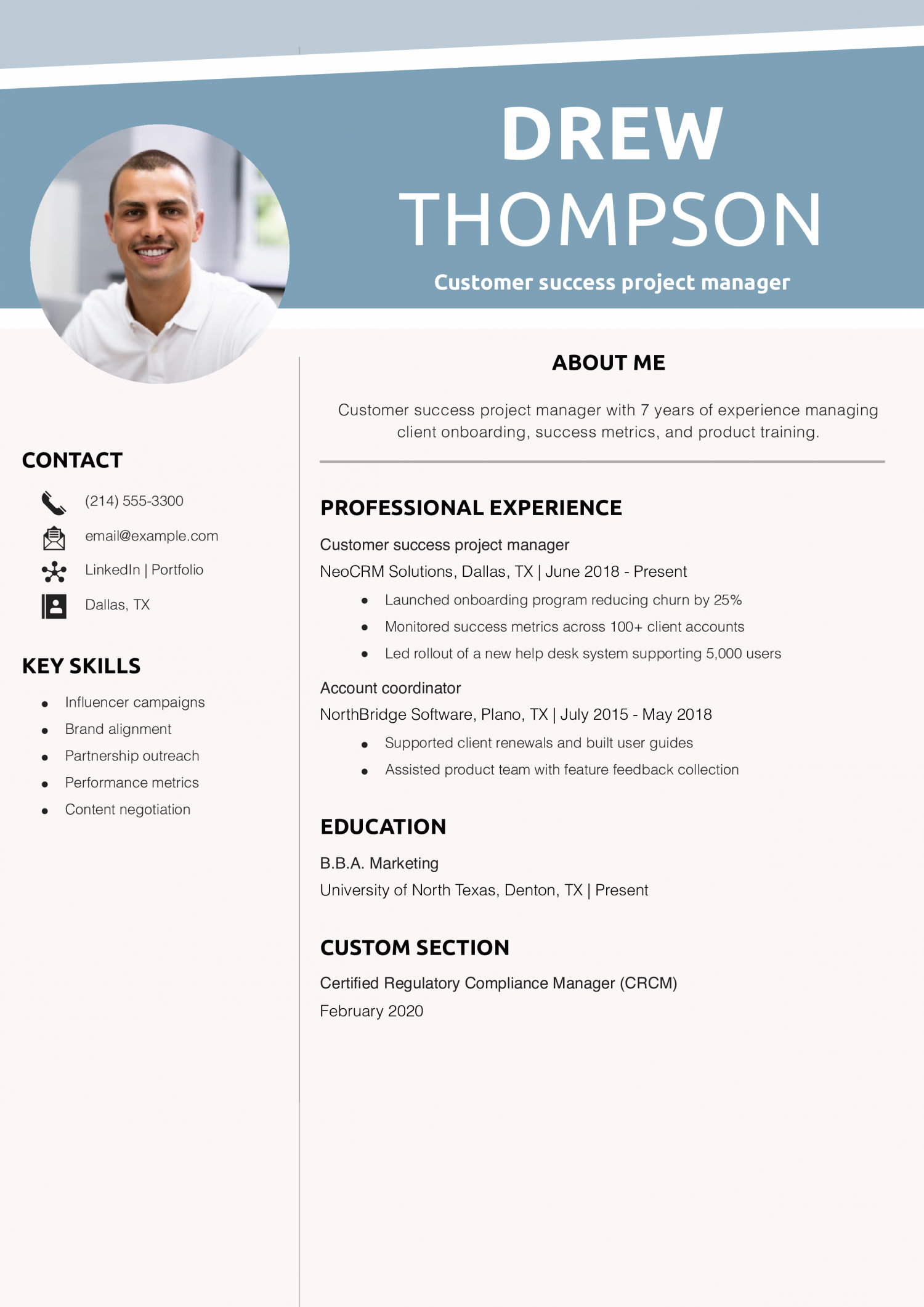 Customer success project manager resume