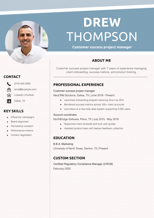 Customer success project manager resume