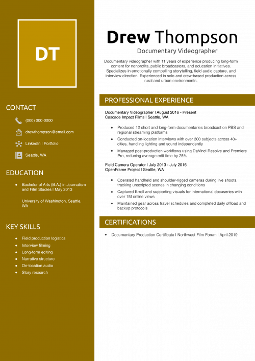 Documentary Videographer