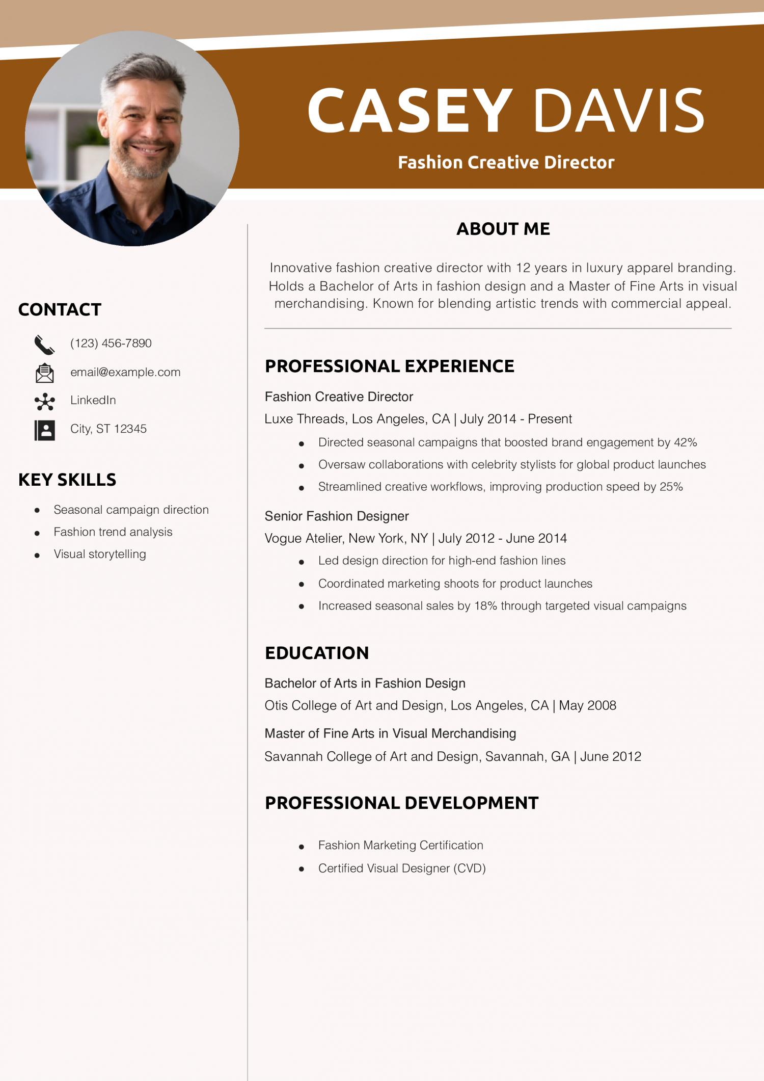 Fashion Creative Director Resume Example