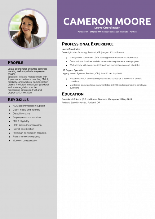 Leave Coordinator Resume 
