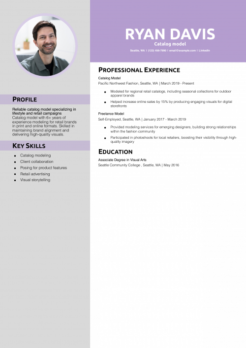 Catalog model resume