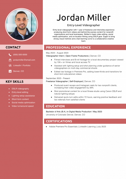 Entry-Level Videographer