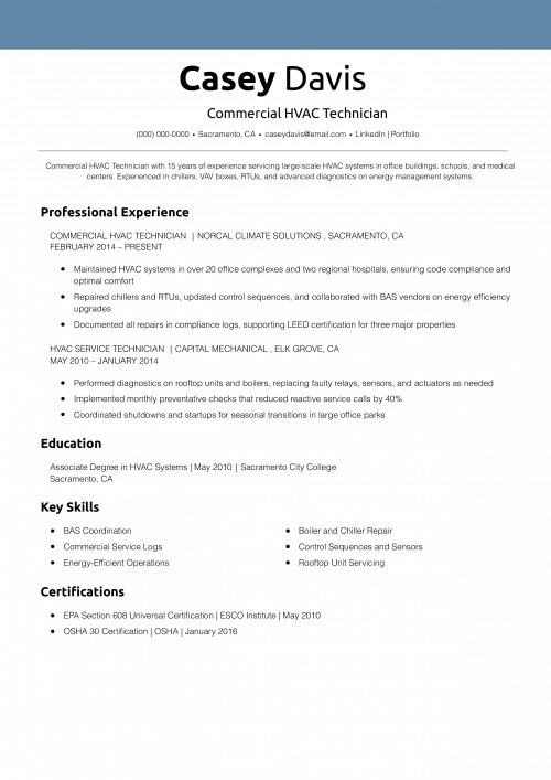 Commercial HVAC Technician
