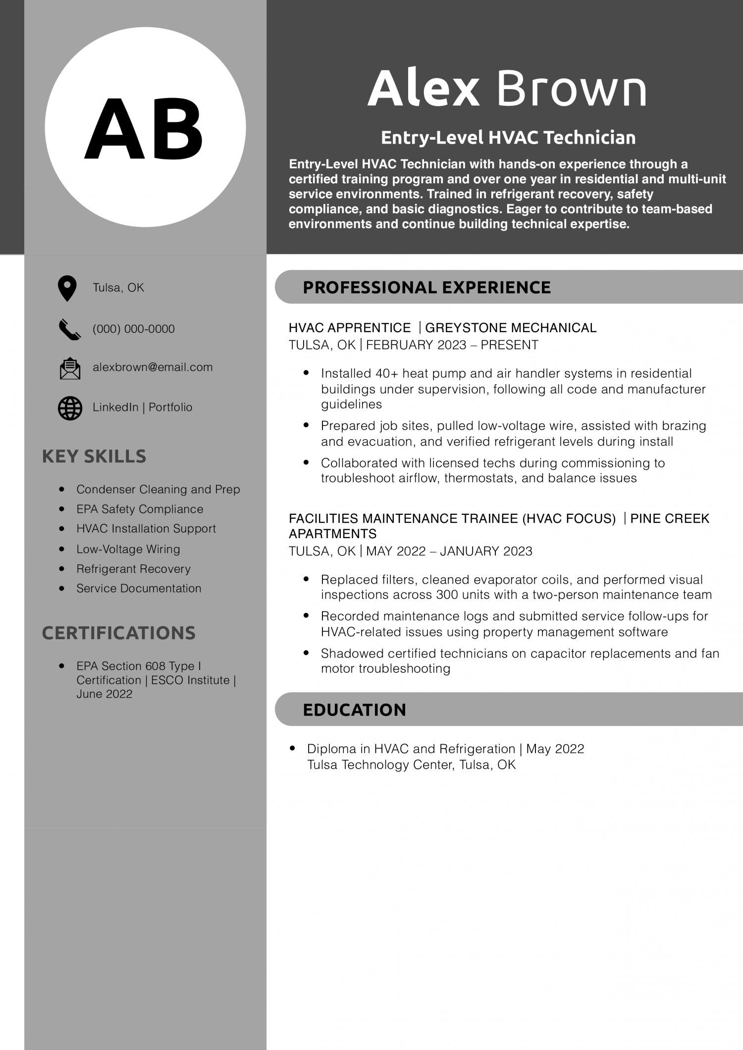 Entry-Level HVAC Technician