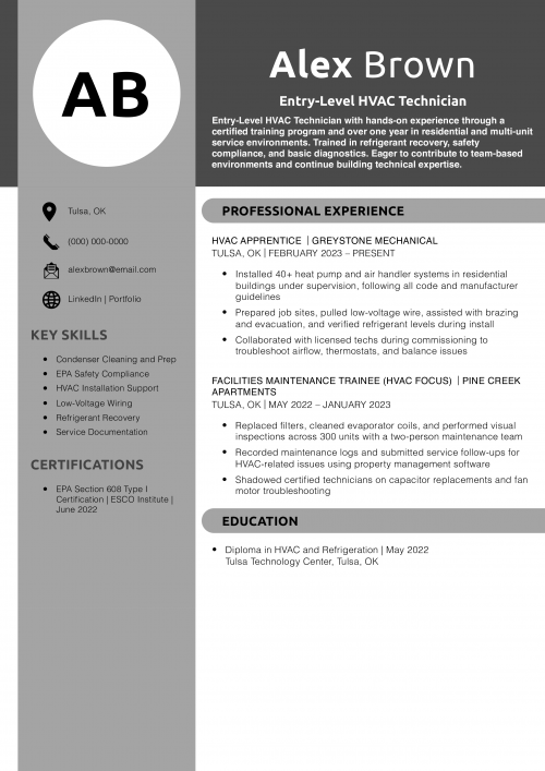 Entry-Level HVAC Technician