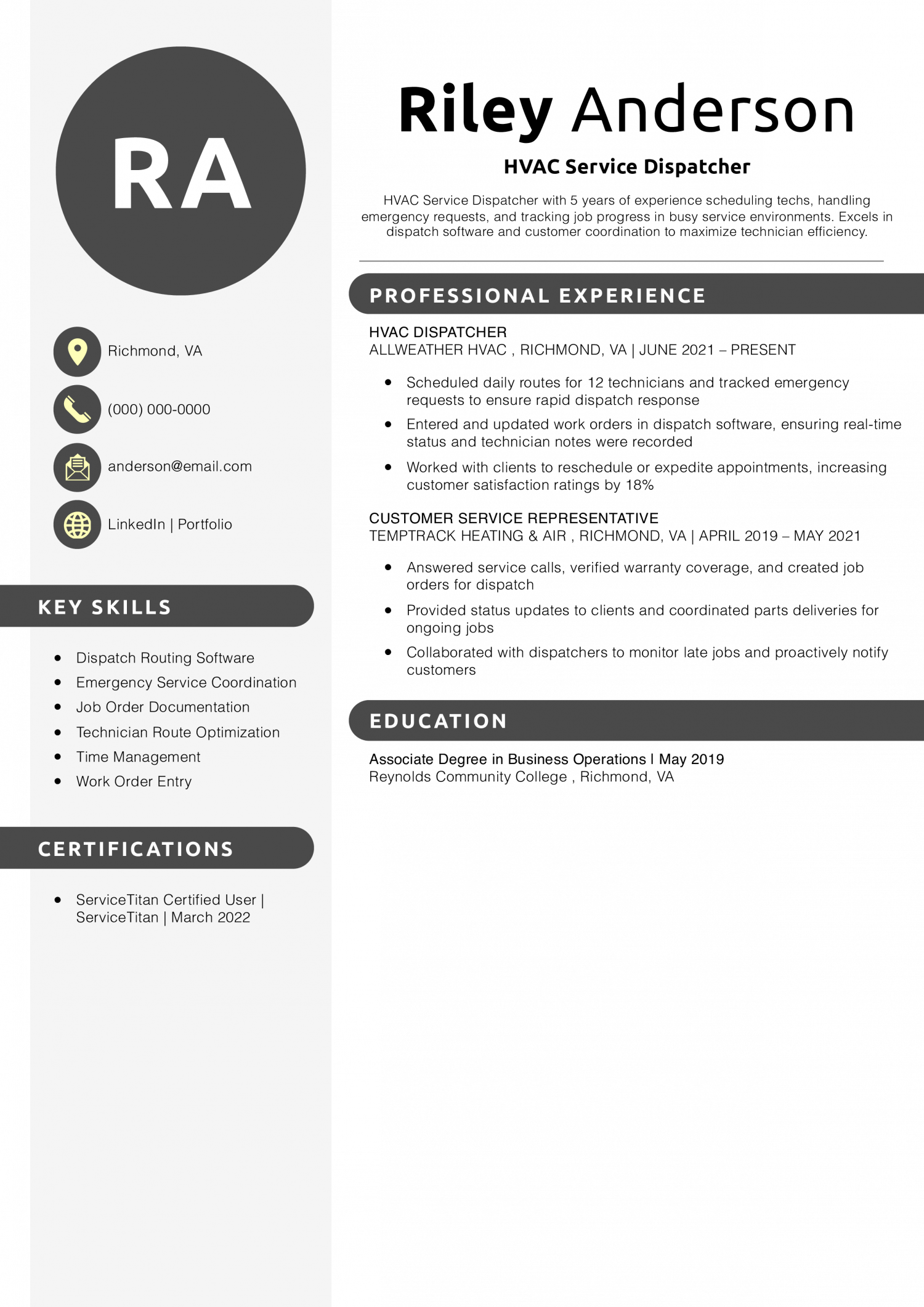HVAC Service Dispatcher 