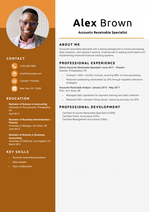 Accounts Receivable Specialist Resume Example