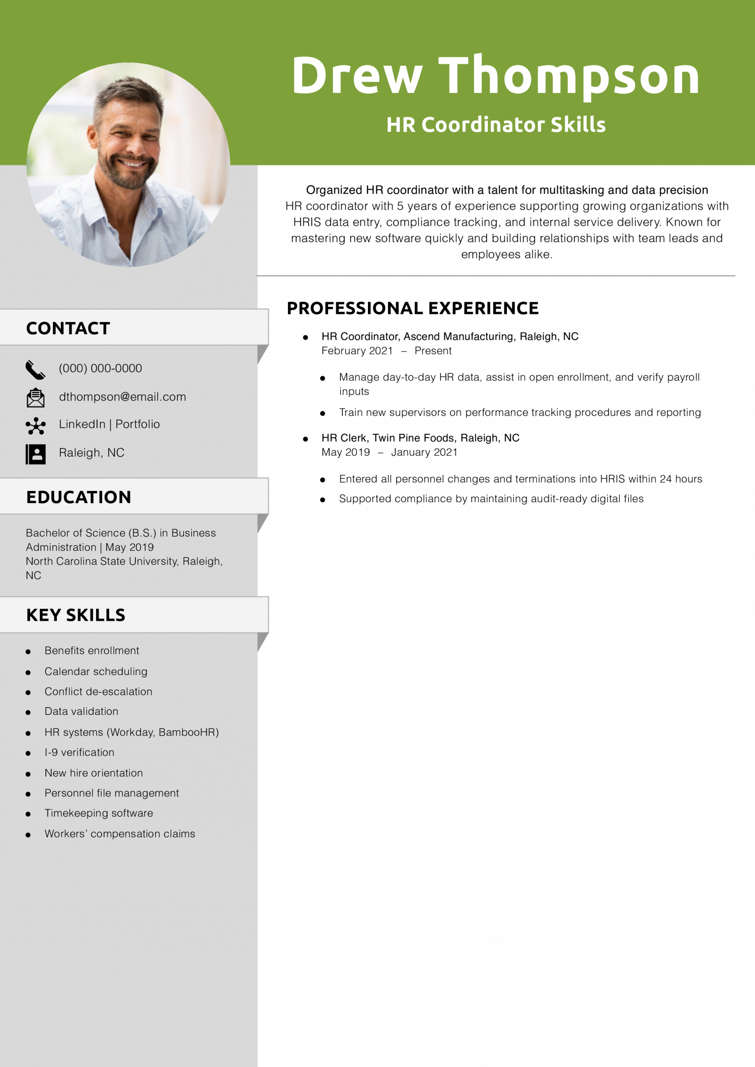 HR Coordinator Skills Resume 