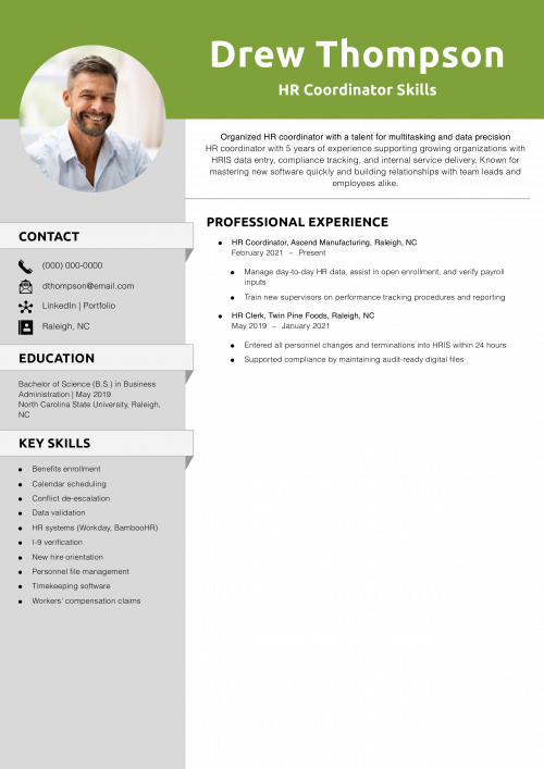 HR Coordinator Skills Resume 