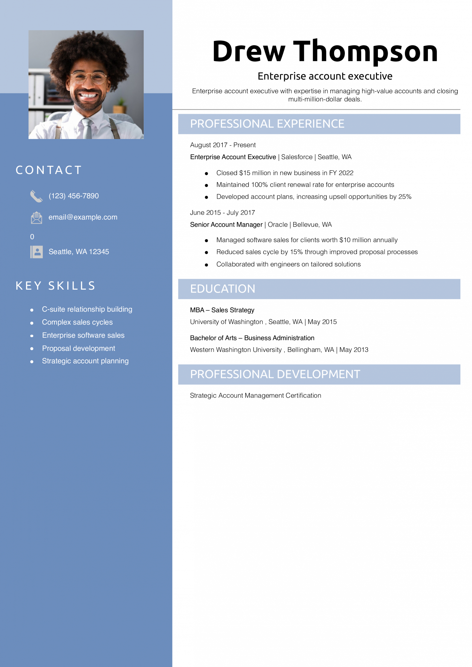 Enterprise account executive resume example 