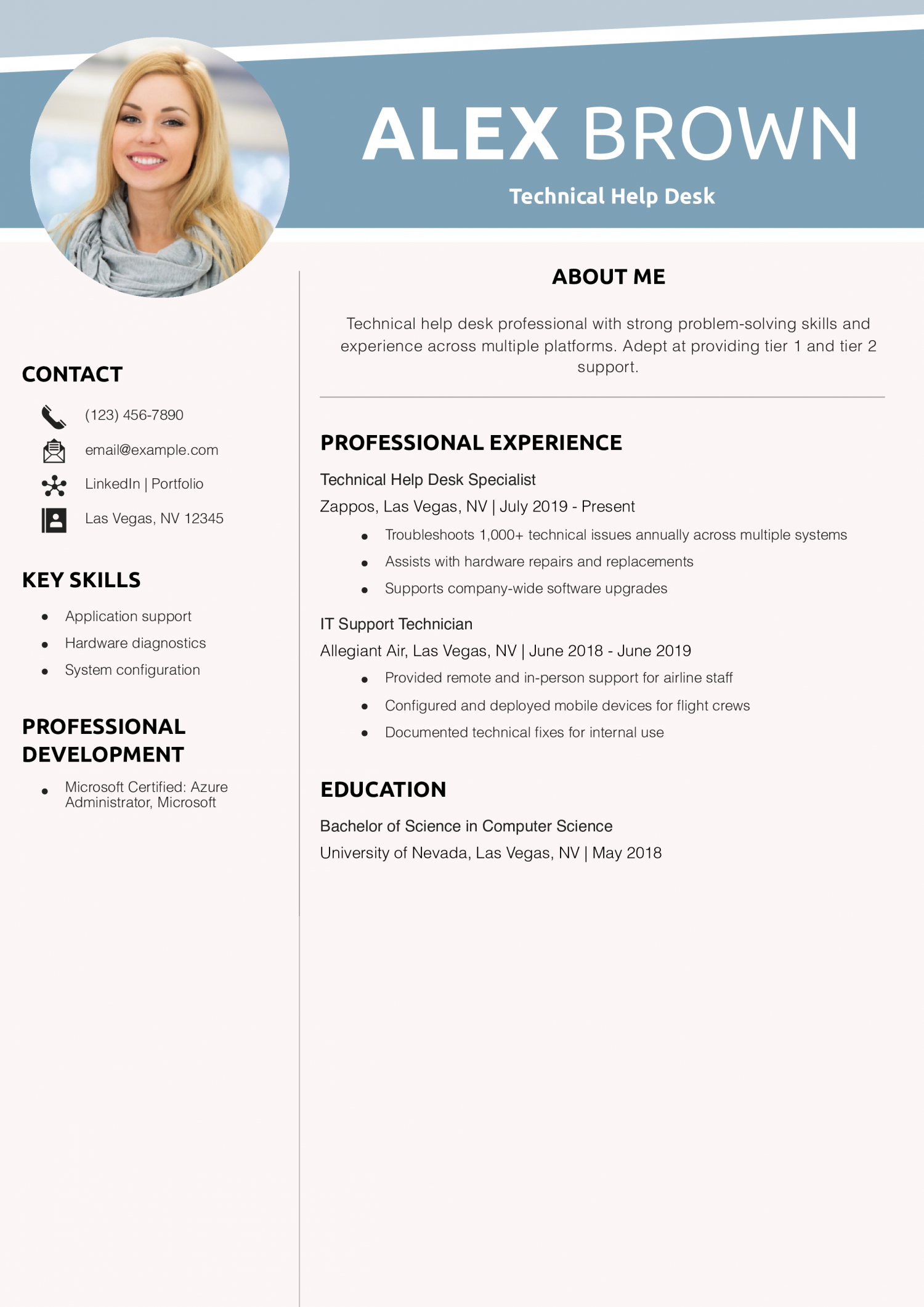 Technical Help Desk Resume Example 