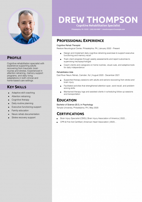 Cognitive Rehabilitation Specialist Resume_Copy