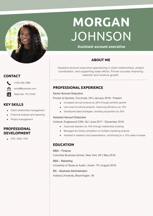 Assistant account executive resume example 