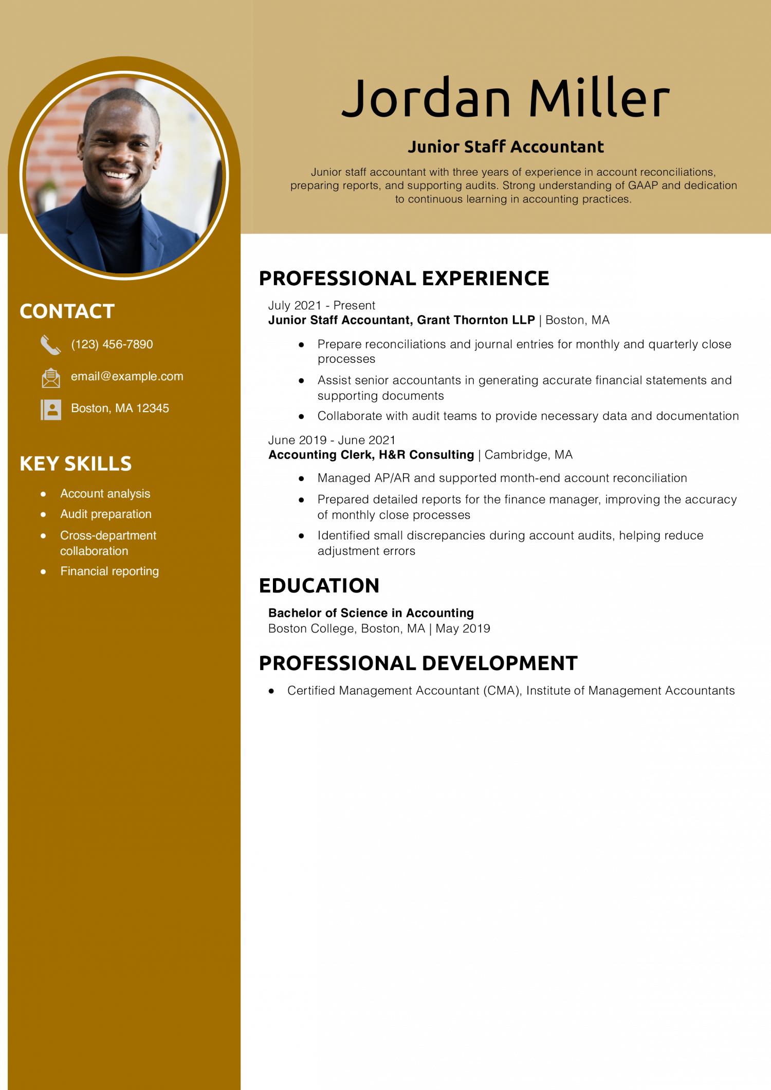 Junior Staff Accountant Resume Example