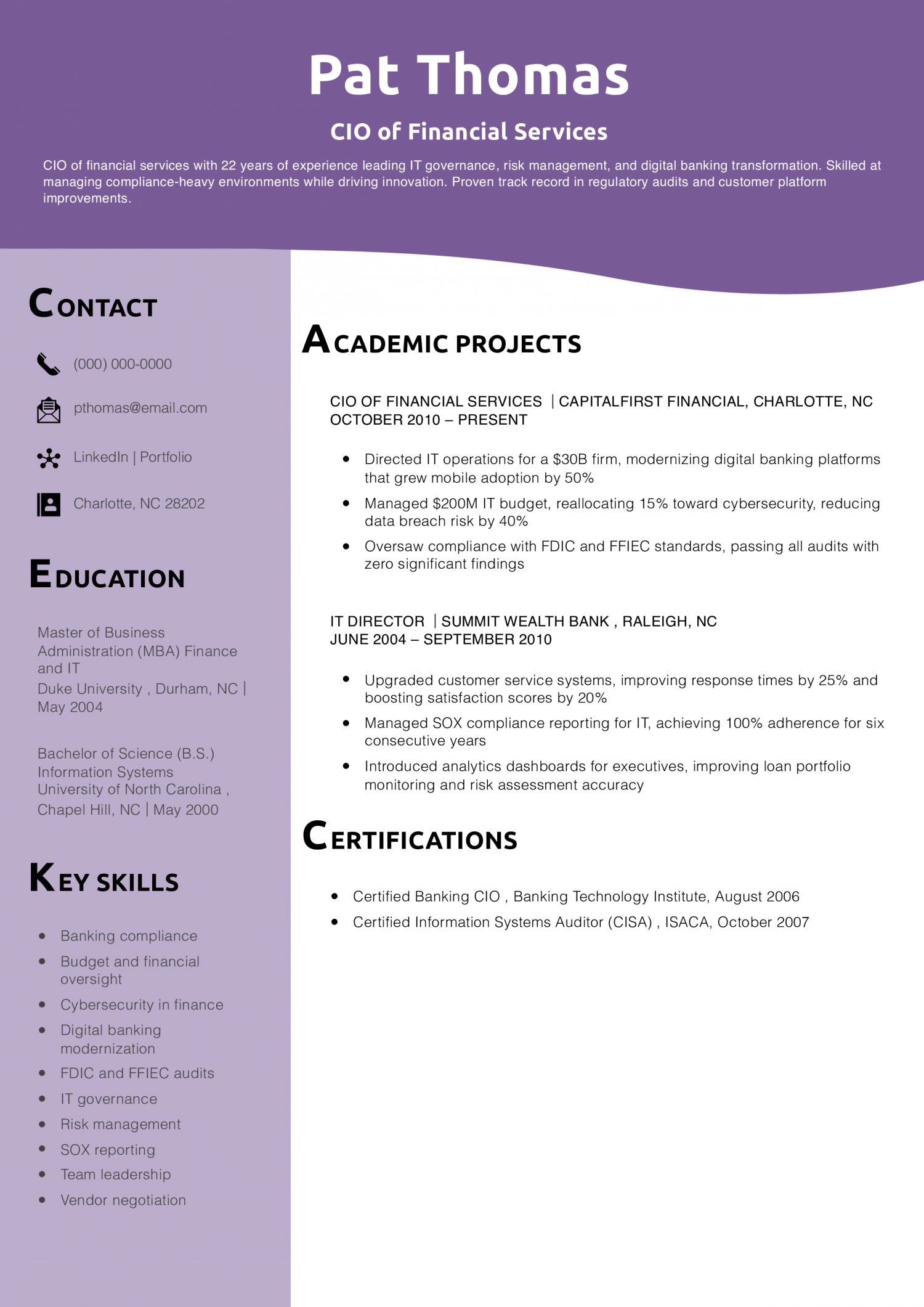 CIO of Financial Services 