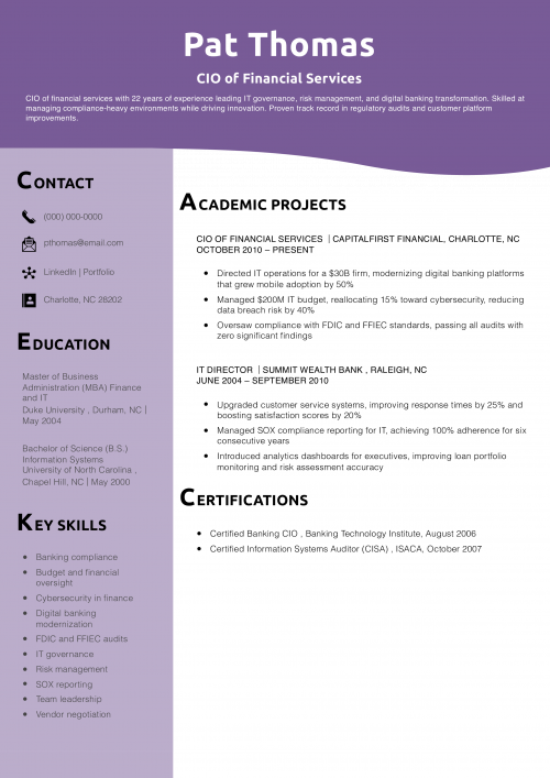 CIO of Financial Services 