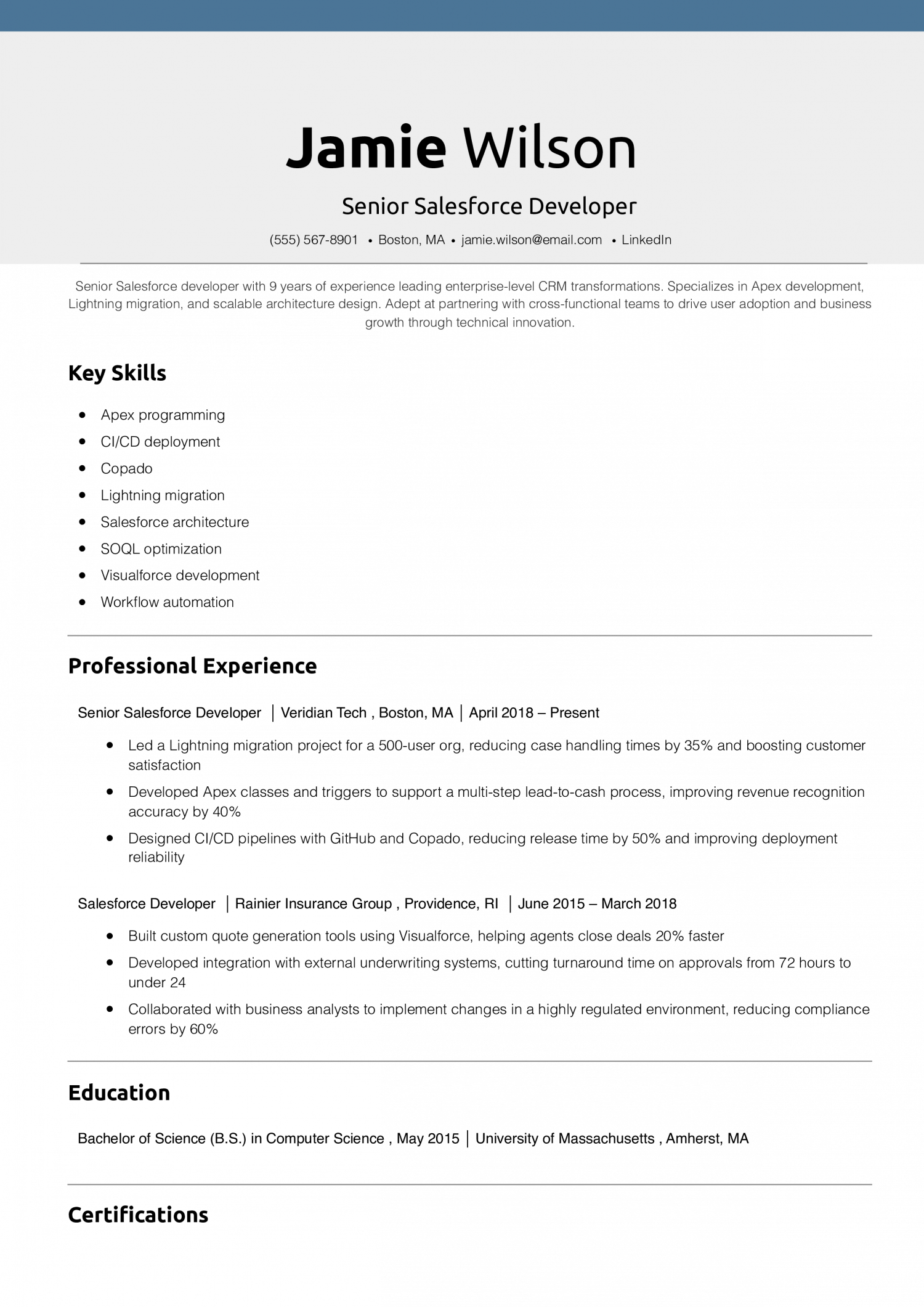 Senior Salesforce Developer 