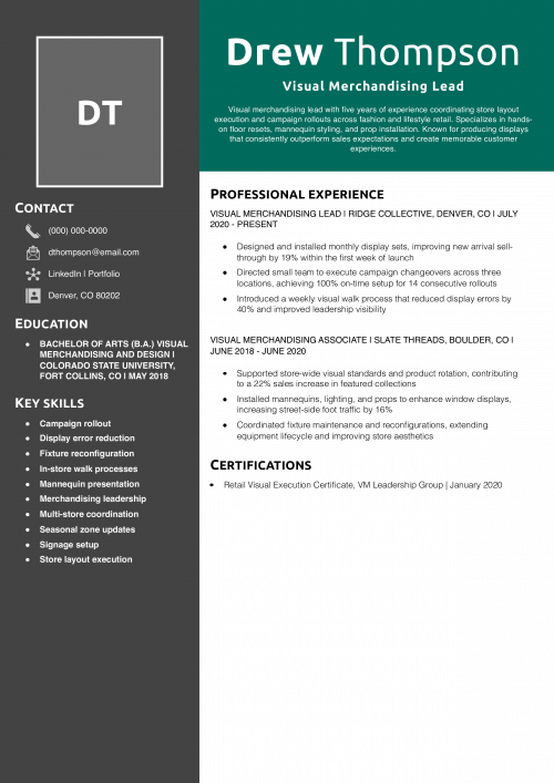 Visual Merchandising Lead 