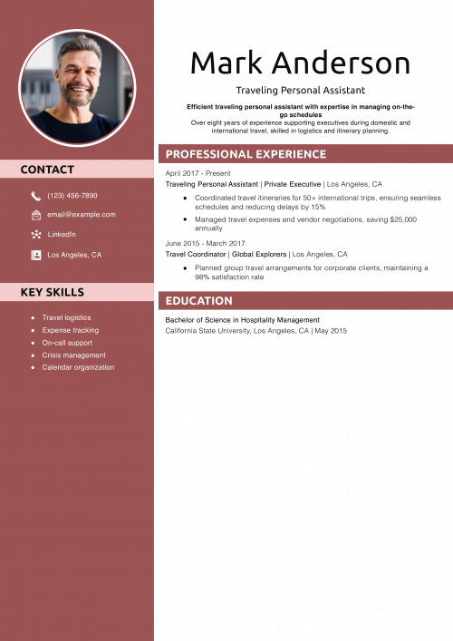 Traveling Personal Assistant Resume