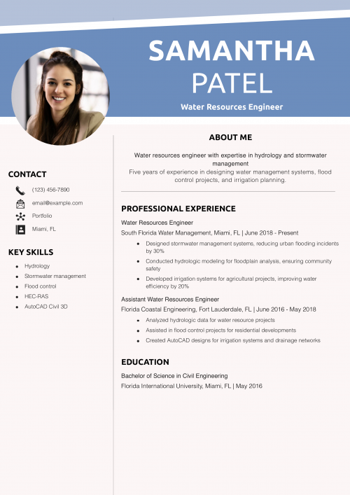 Water Resources Engineer Resume