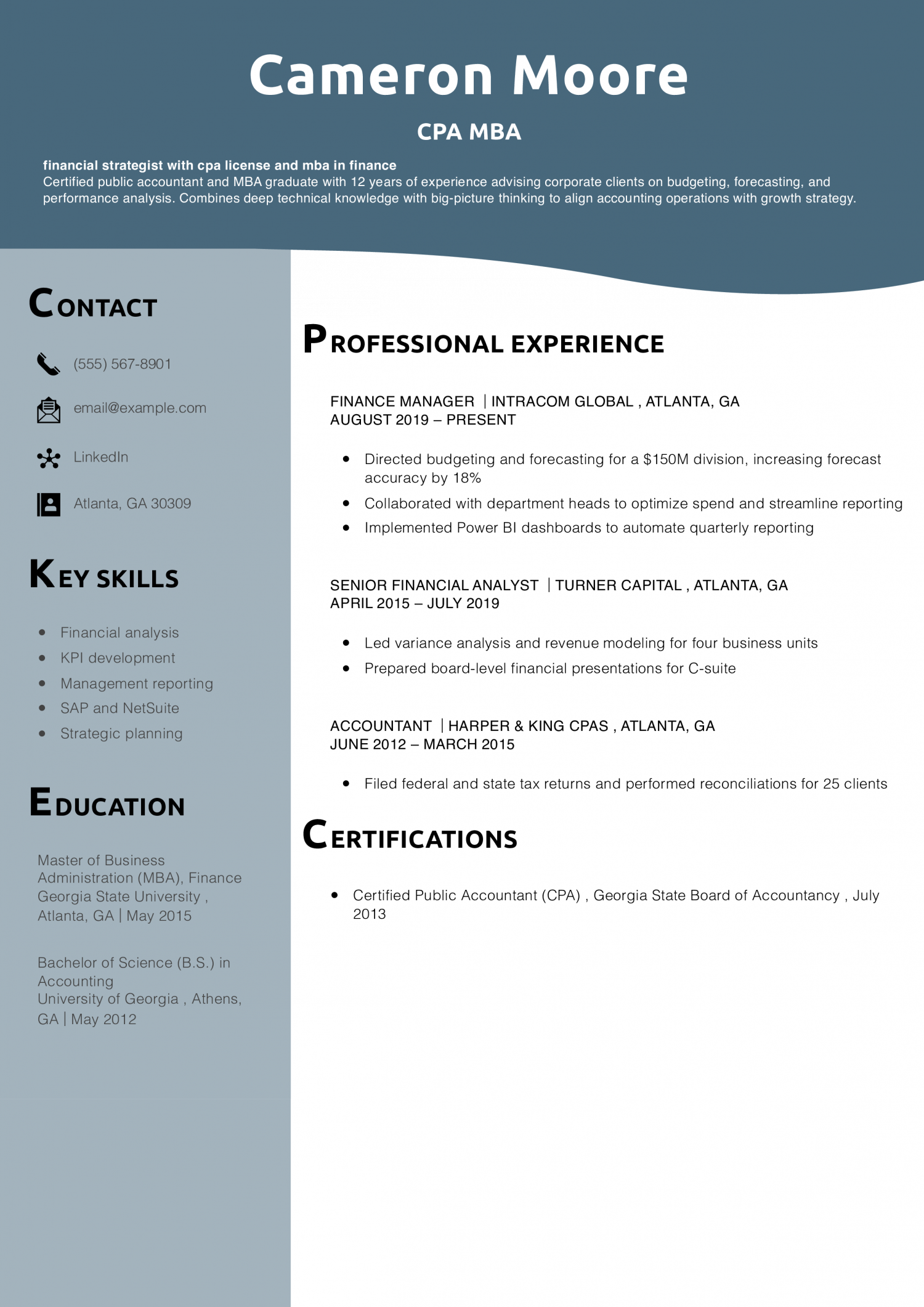 CPA MBA Resume 