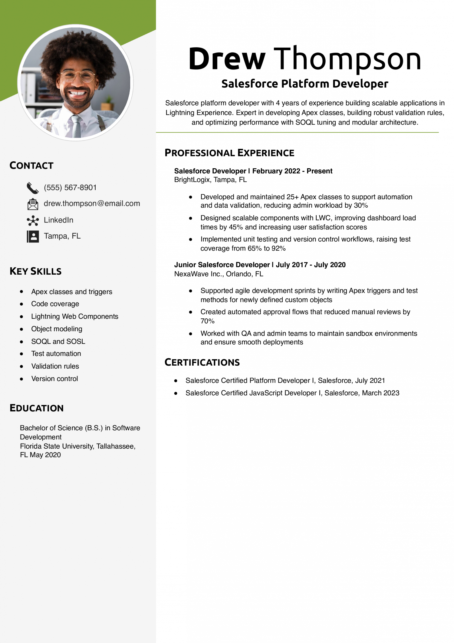 Salesforce Platform Developer Resume 