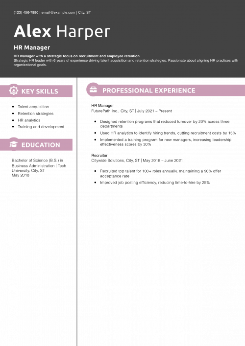 HR Manager Resume Objective