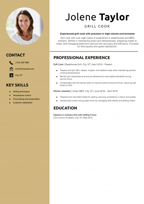 Grill Cook Resume