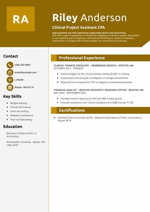 Clinical Project Assistant CPA Resume 