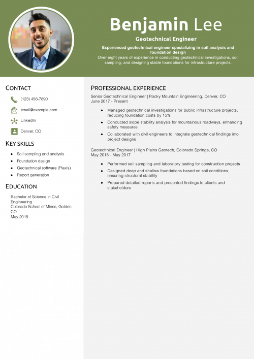 Geotechnical Engineer Resume