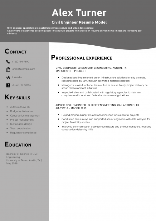 Civil Engineer Resume Model