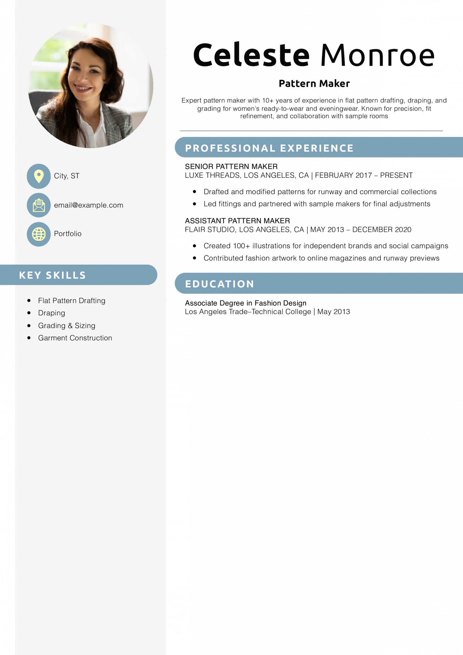 Pattern Maker Resume