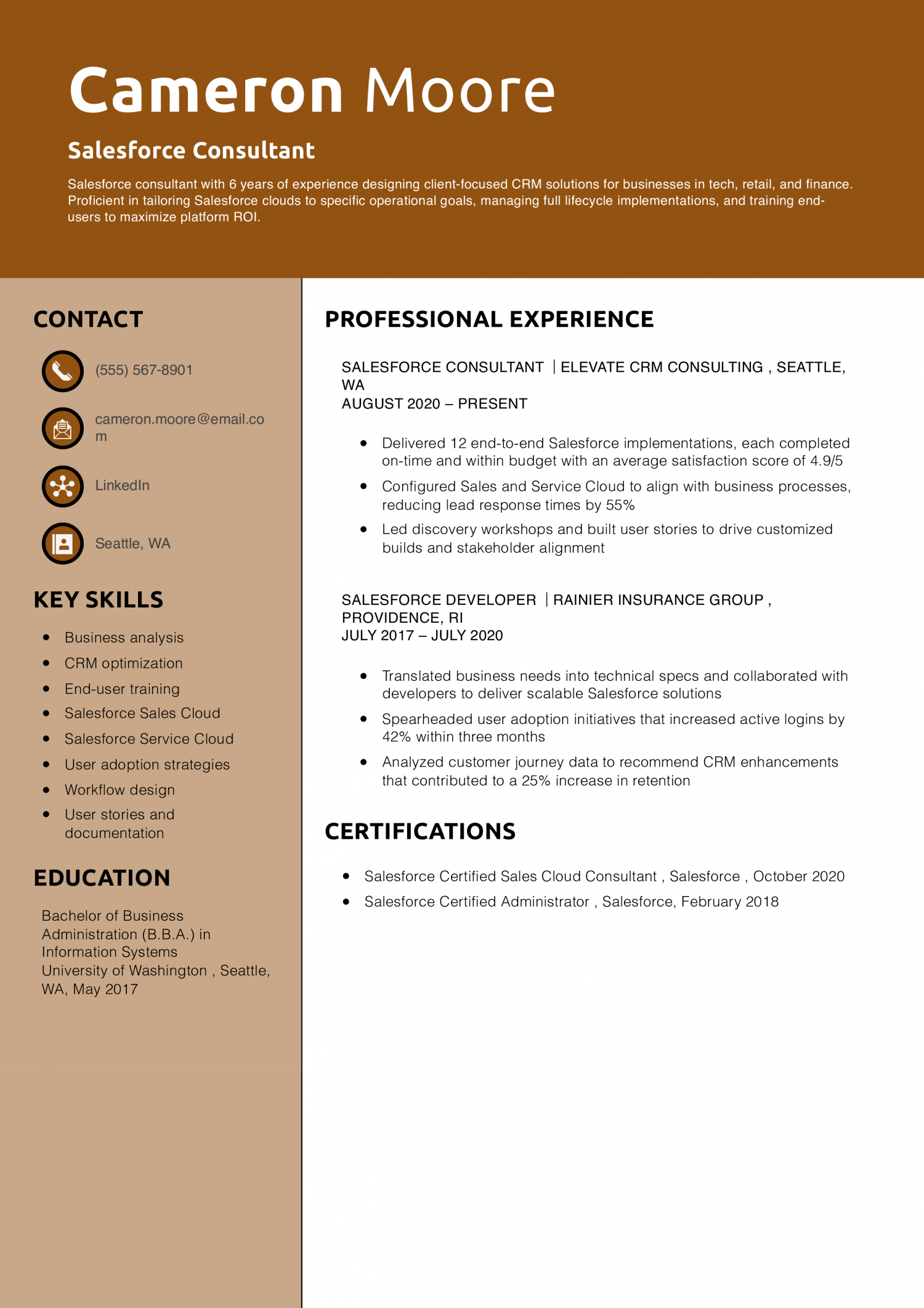 Salesforce Consultant Resume 