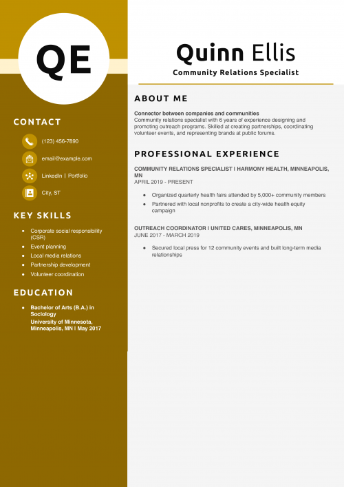 Community Relations Specialist Resume