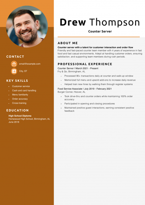 Counter Server Resume