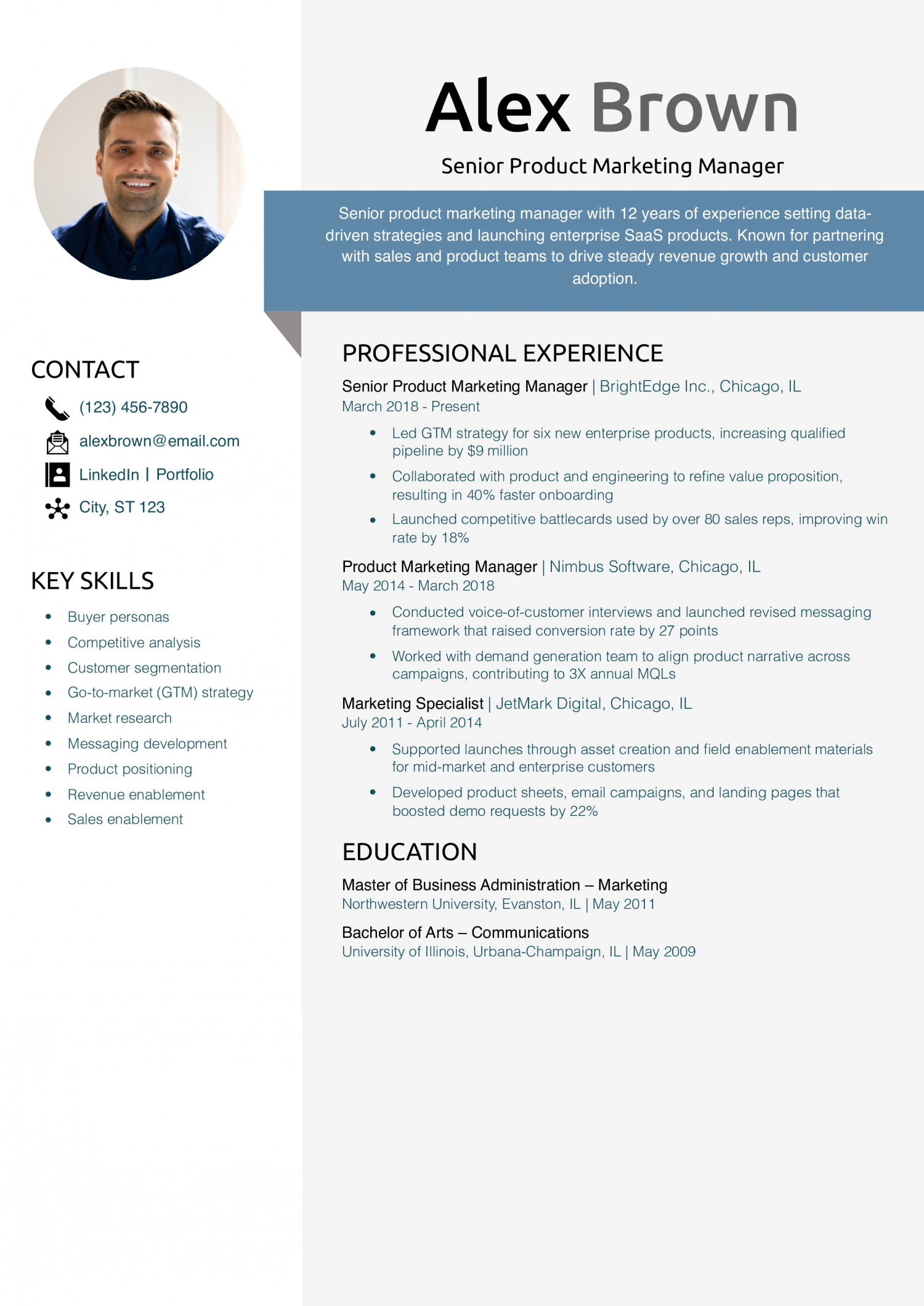  Senior Product Marketing Manager Resume Example 