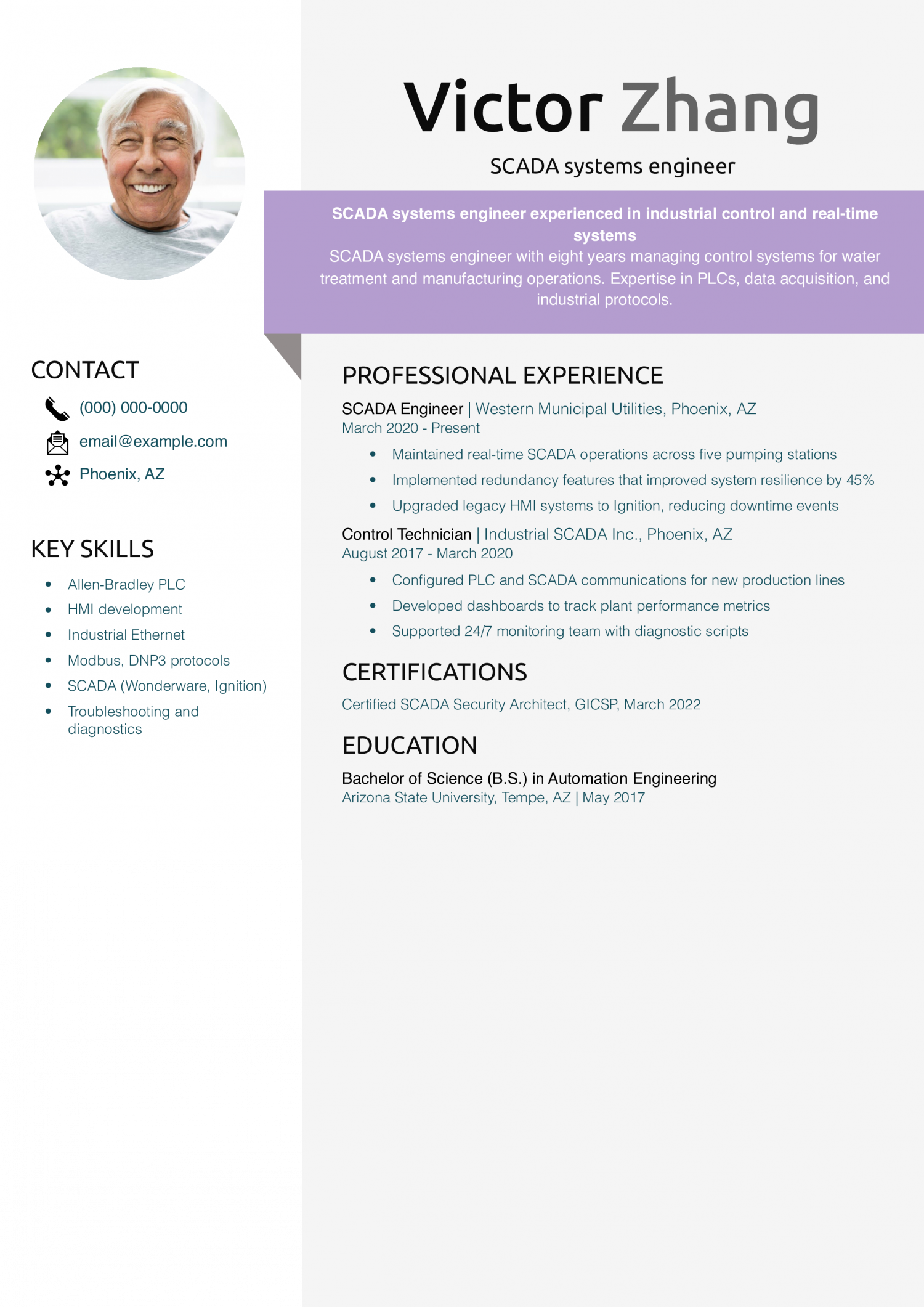 SCADA systems engineer resume 