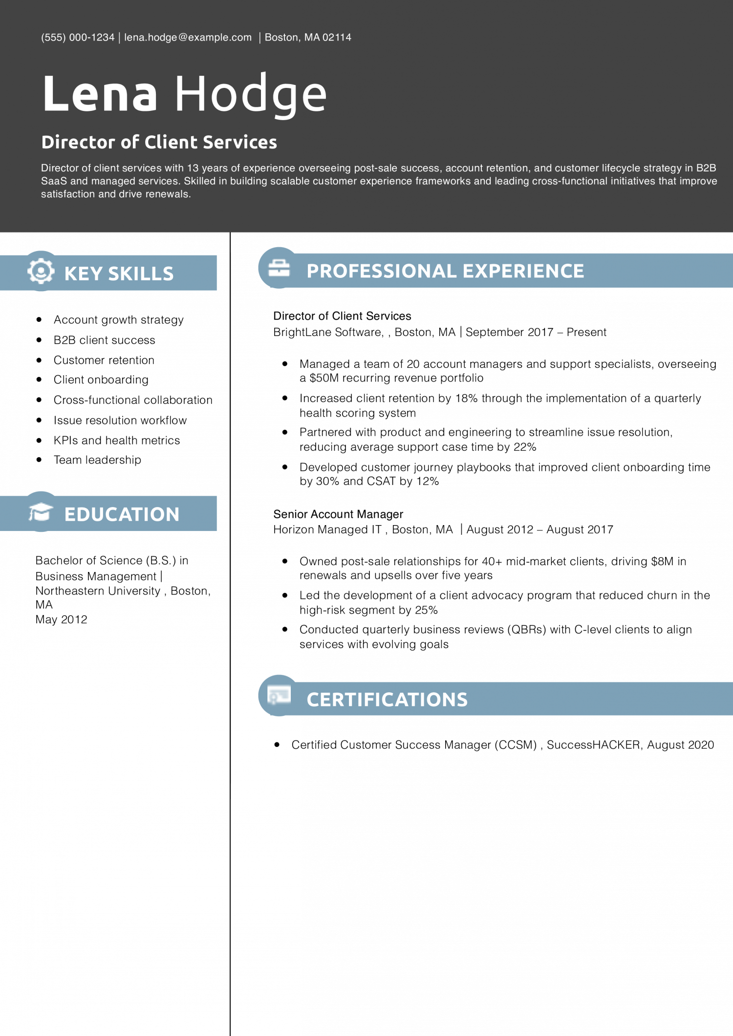 Director of Client Services 