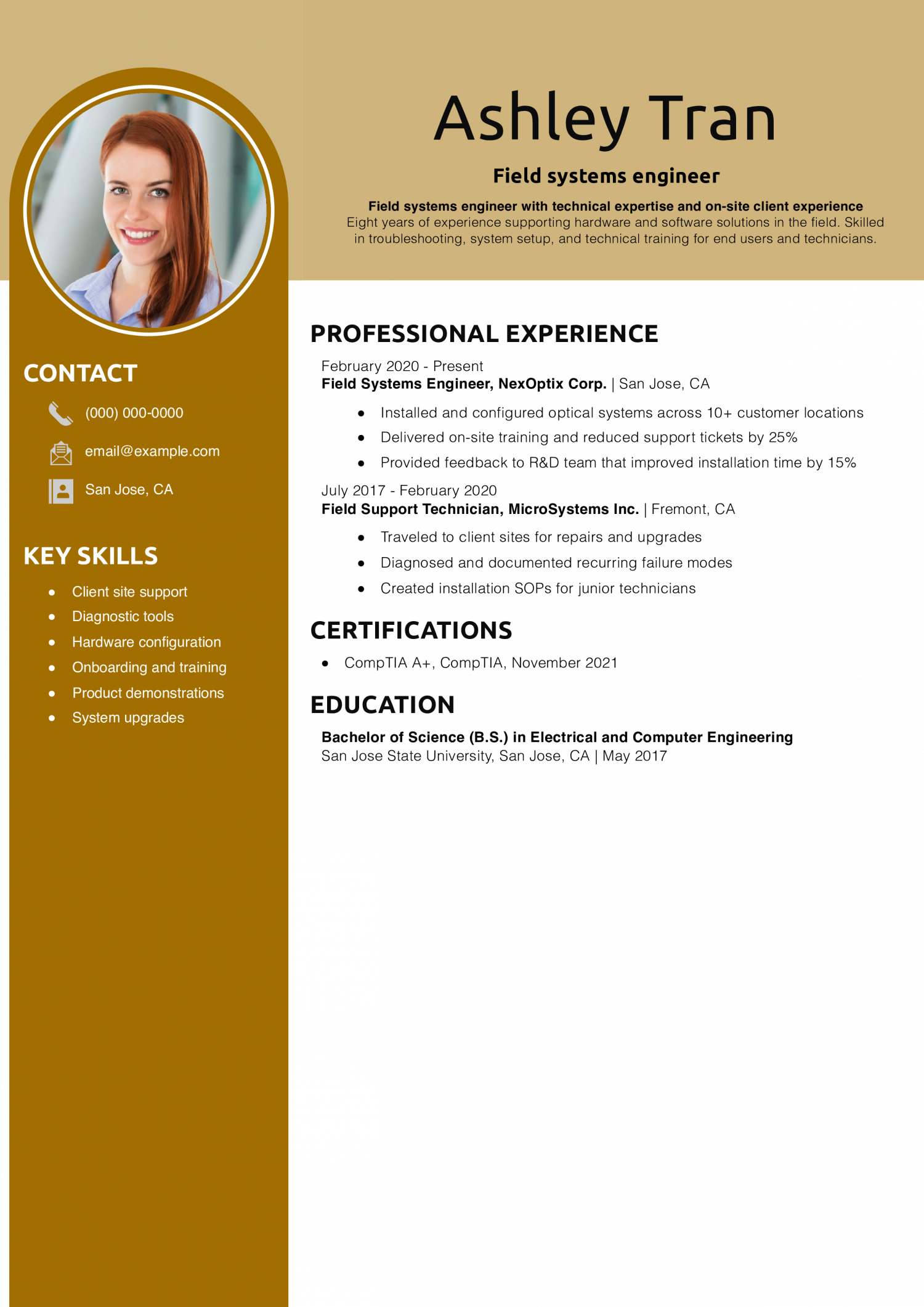 Field systems engineer resume 