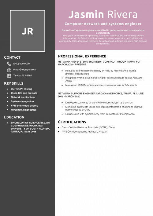 Computer network and systems engineer resume _Copy