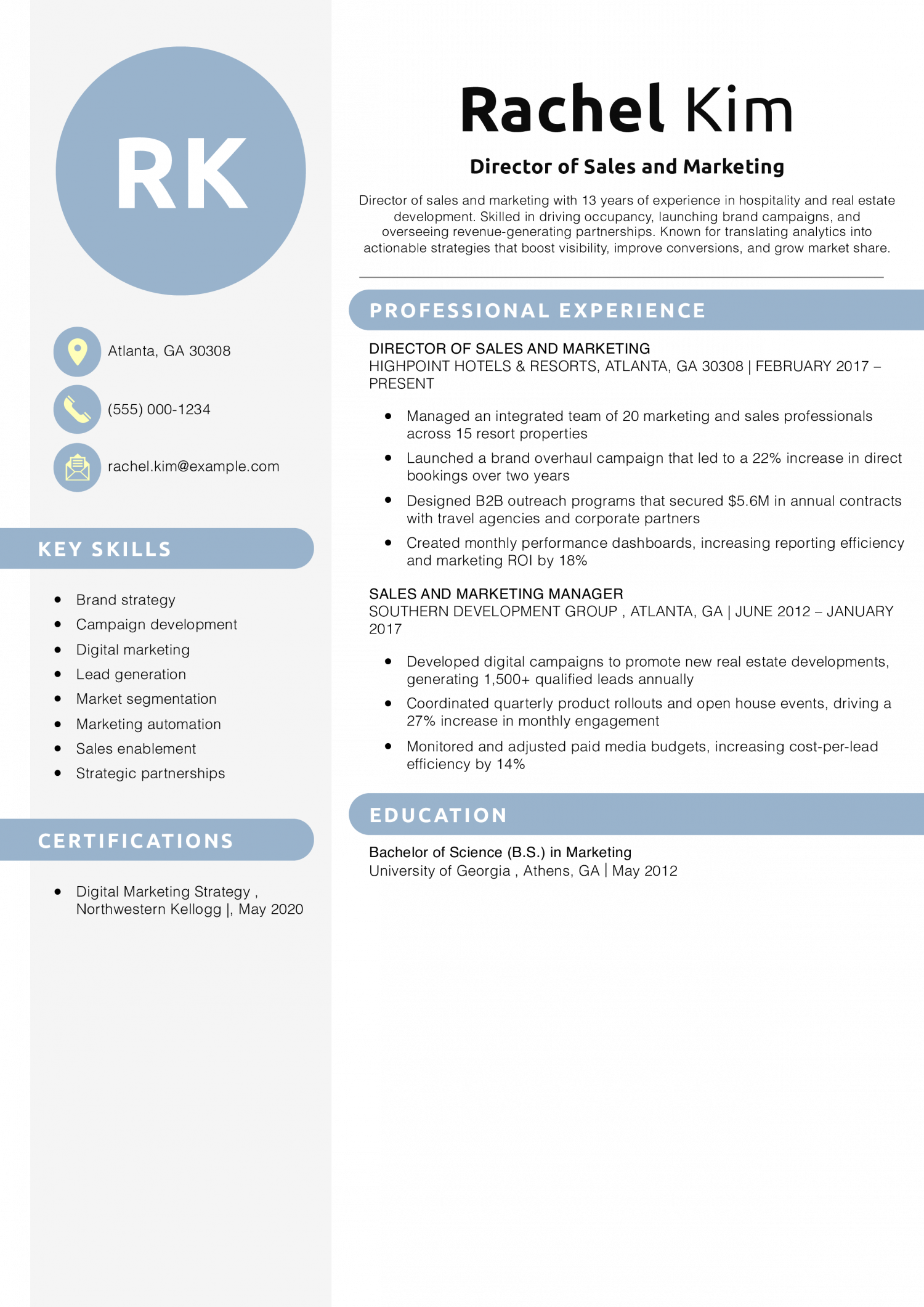 Director of Sales and Marketing 