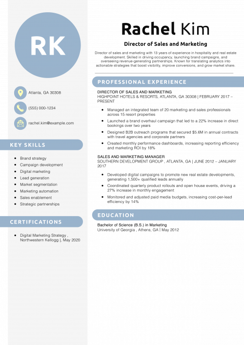 Director of Sales and Marketing 