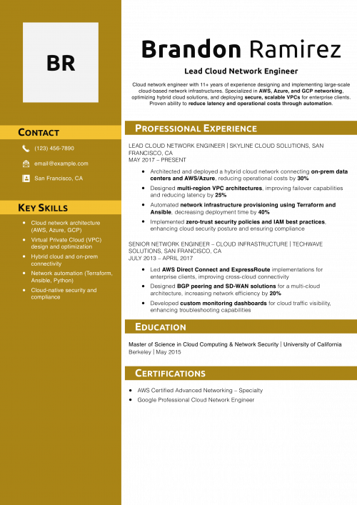 Lead Cloud Network Engineer