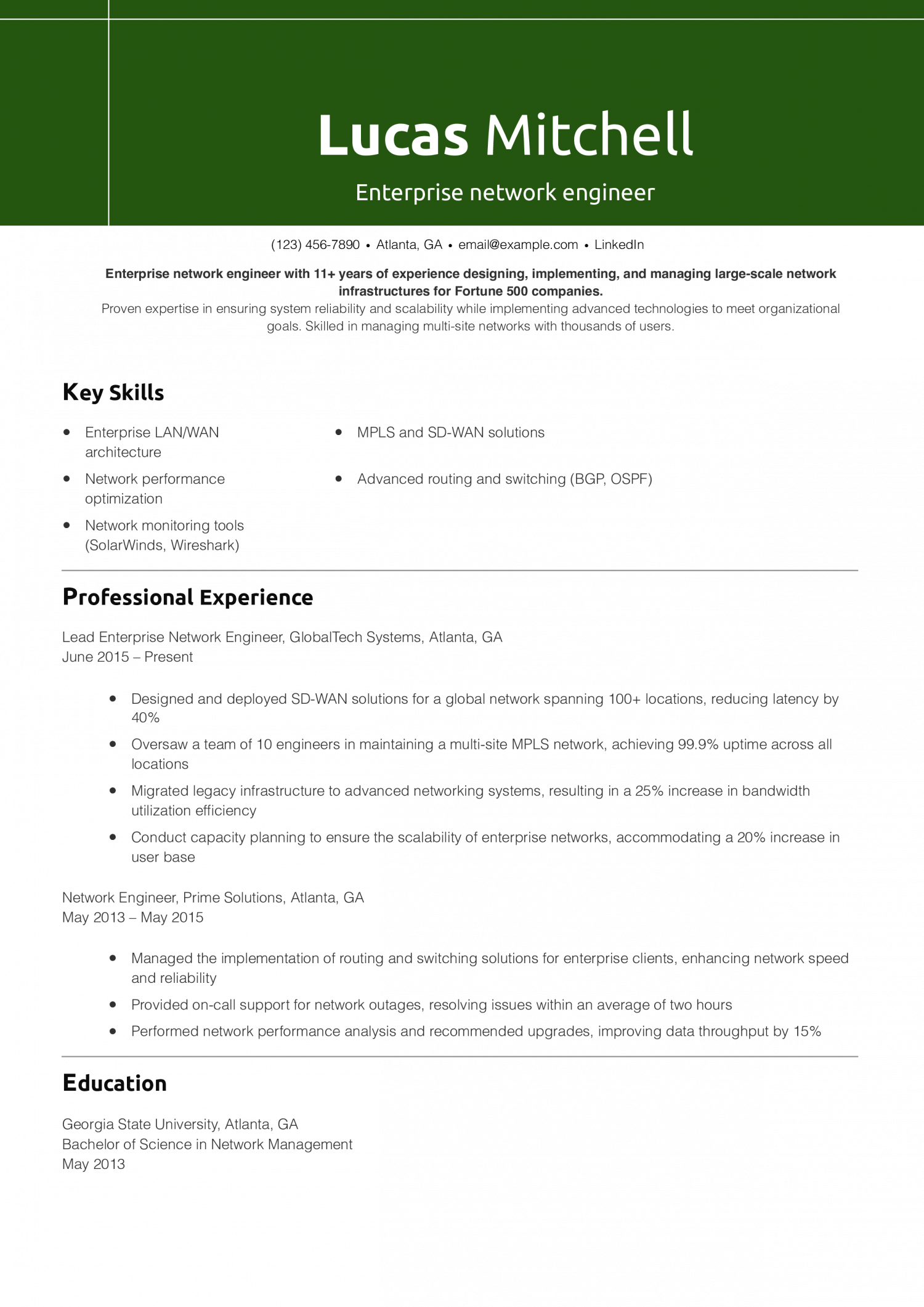 Enterprise network engineer