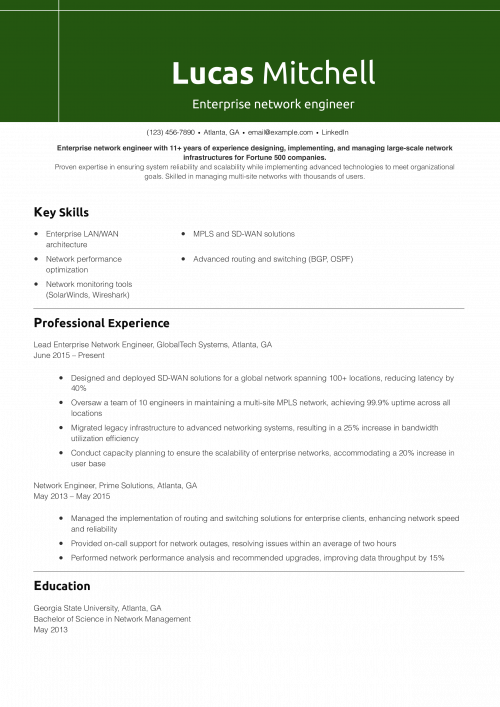 Enterprise network engineer